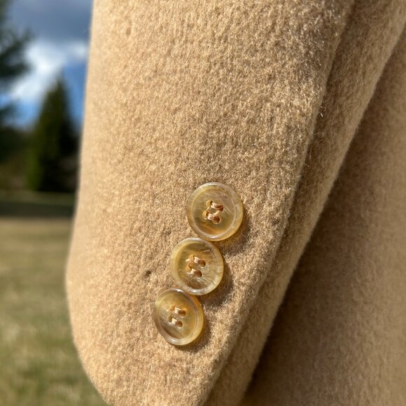 Vintage Yves Saint Laurent Men’s Brown Tweed Overcoat Size M/L - Picture 2 of 9